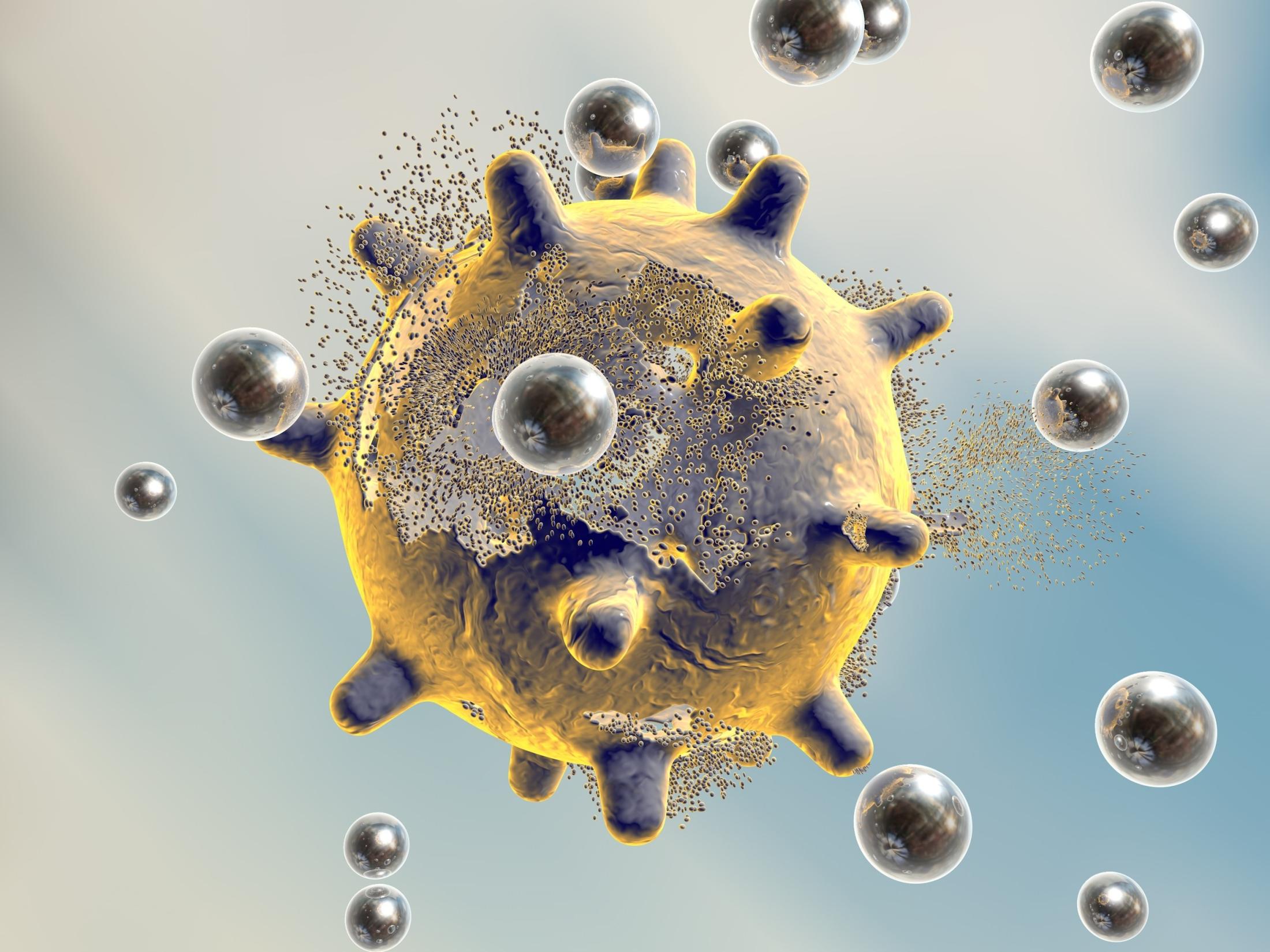 Virus destroyed by nanoparticles