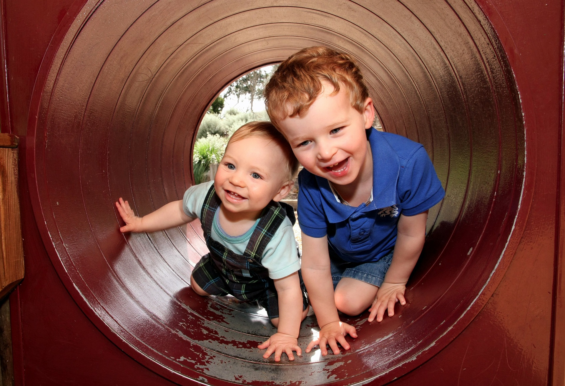 Two brothers on playground