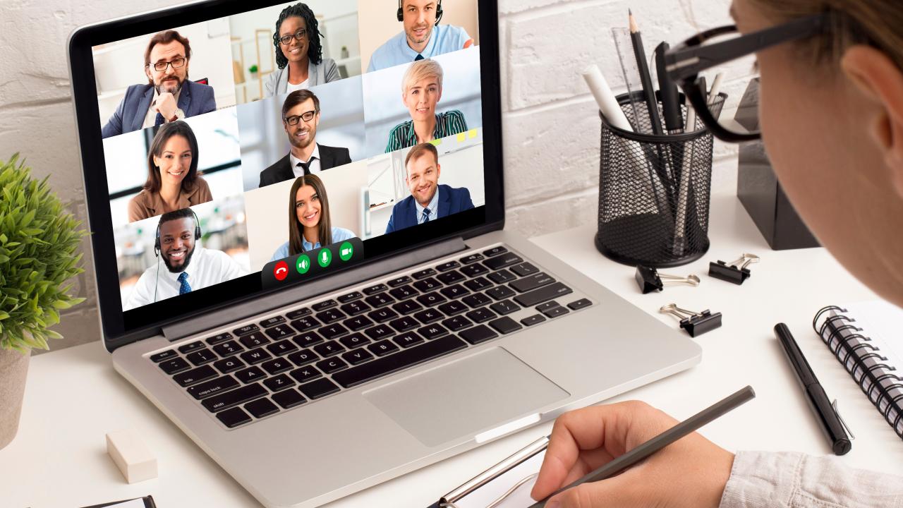 Virtual Meeting as Researcher takes notes