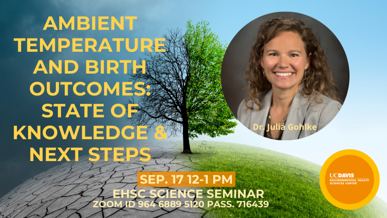poster for science seminar on impact of climate change and birth