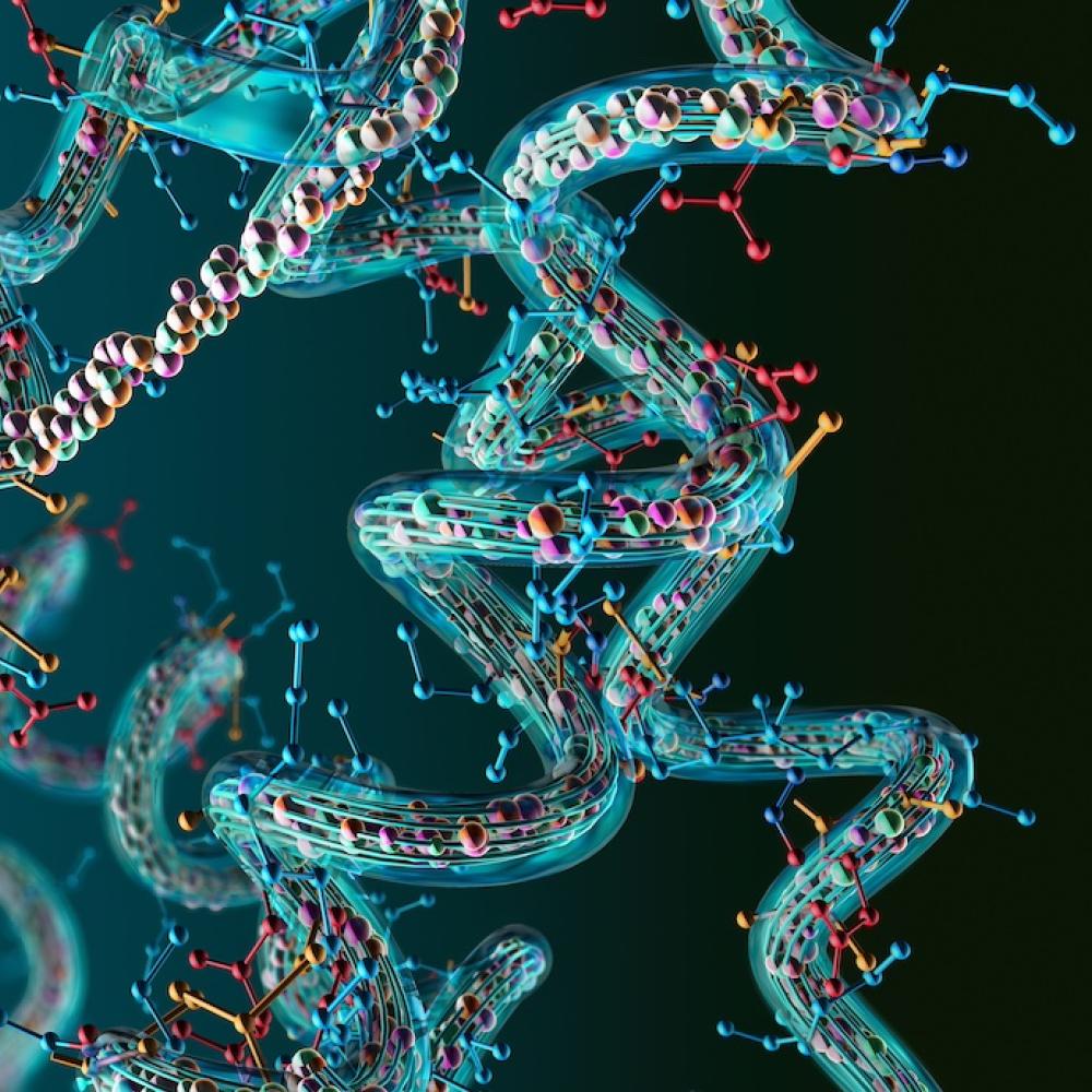 3D illustration of part of a protein molecule