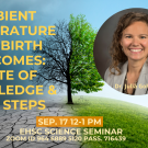 poster for science seminar on impact of climate change and birth